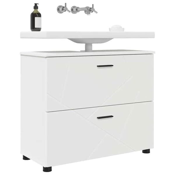 Maison Exclusive - Badeværelsesskab med skuffe Hvid 76,5 x 35 x 64 cm