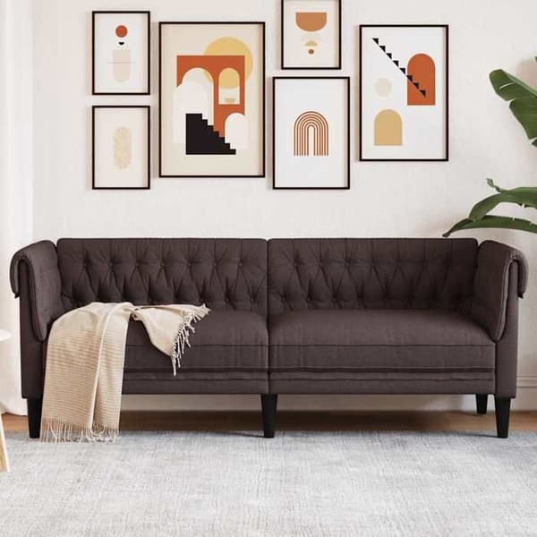 Maison Exclusive - Chesterfield sofa 3 pladser mørkebrun stof