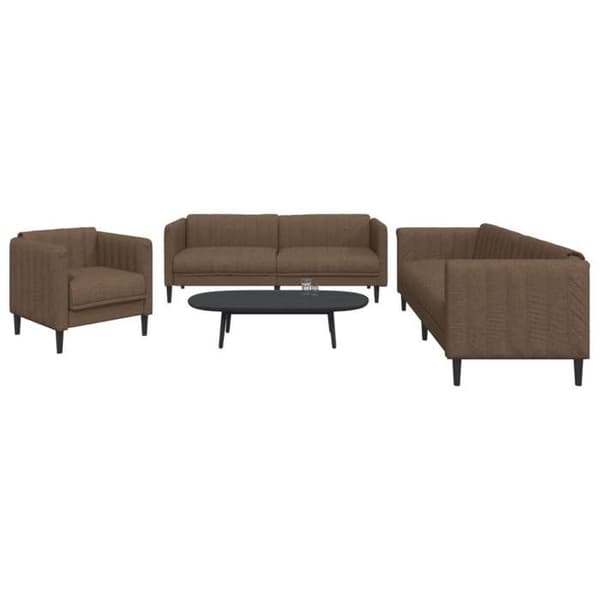 Maison Exclusive - Sæt af 3 brune stofsofaer