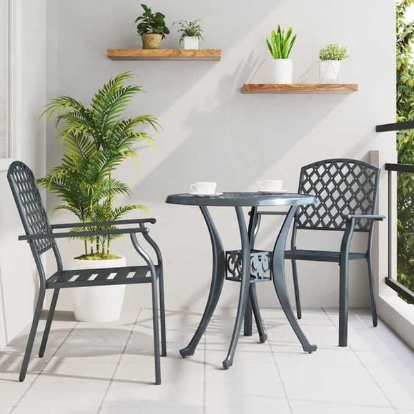 Maison Exclusive - Trädgårdsstol 2 st Anthracite Stål antracit
