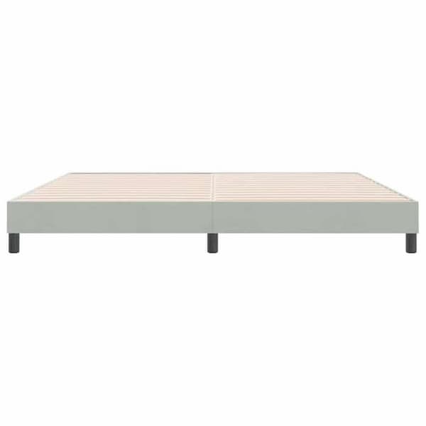 Sengestel - EKSKLUSIV HUS - 180 x 220 cm - Lys grå velour - Lamelseng - Robuste ben ljusgrått