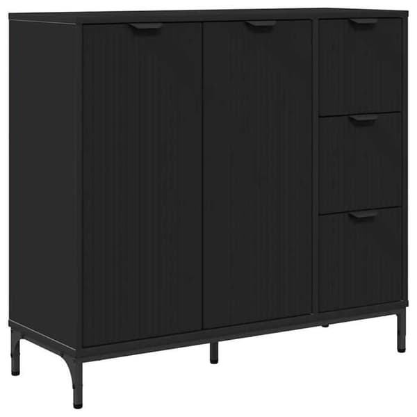 Buffet - EKSKLUSIVT HUS - 89,5 x 33 x 82 cm - Sort - Ingeniørtræ - Vægmontering mod væltning Svart