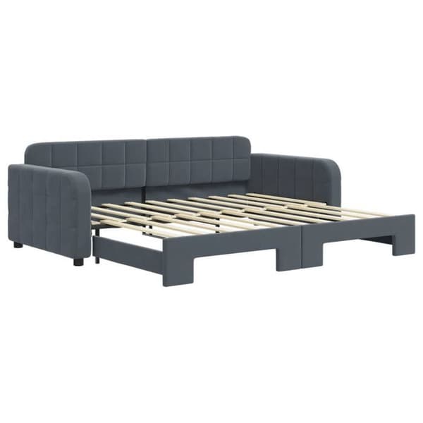 Maison Exclusive - Dagbädd med utdragssäng utan madrass mörkgrå 90x190 cm mörkgrå