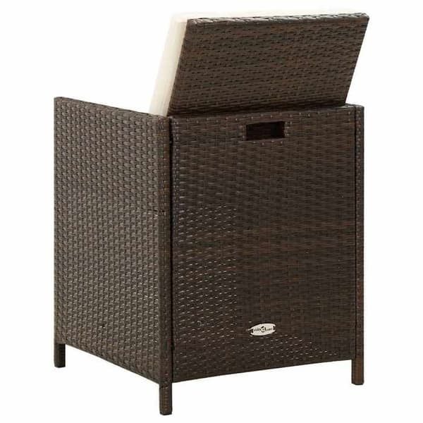 Maison Exclusive - Trädgårdsstolar med kuddar, set om 4, flätad resin, brun