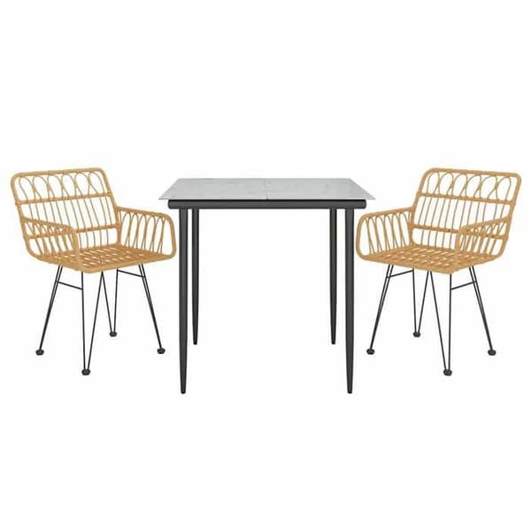 Maison Exclusive - Trädgårdsset 3 delar i flätad resin