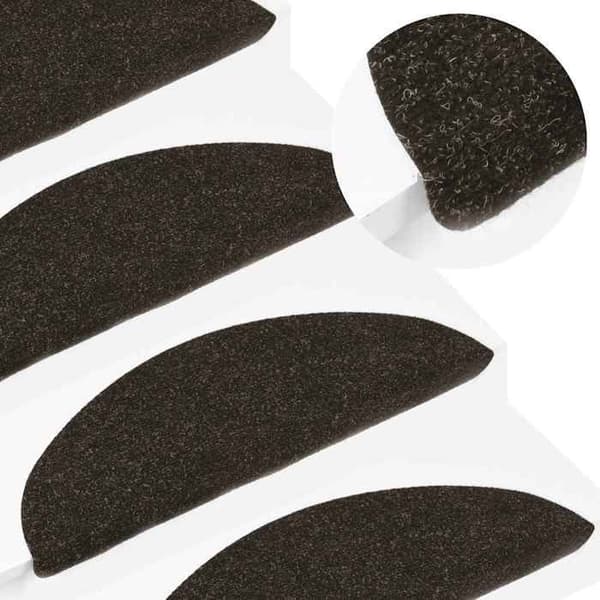Maison Exclusive - Selvklebende trappetæpper 10 stk antracit 56x17x3 cm