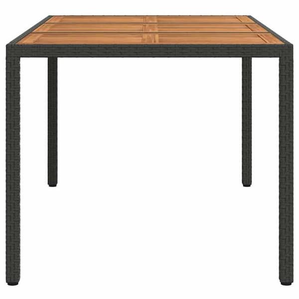 Maison Exclusive - Musta Puutarhapöytä 150 x 90 x 75 cm polyrotin