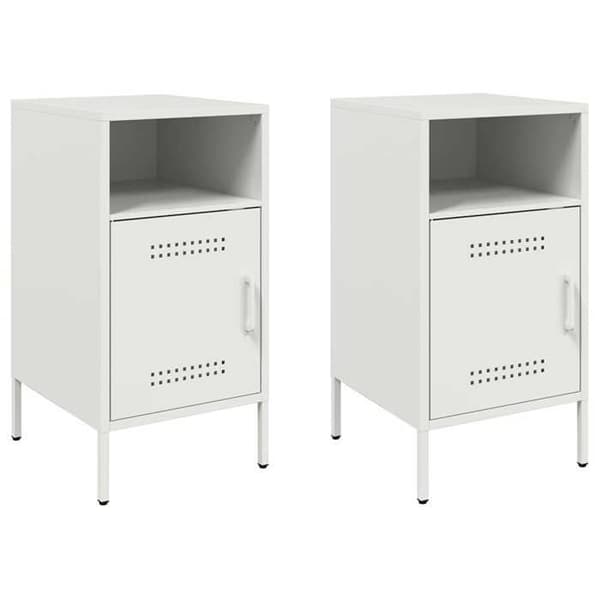 Maison Exclusive - Sängbord 2 st vit 36x39x68 cm stål