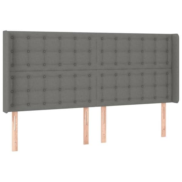 Maison Exclusive - LED Hovedgærde Mørkegrå 203x16x118/128 cm Stof mörkgrå