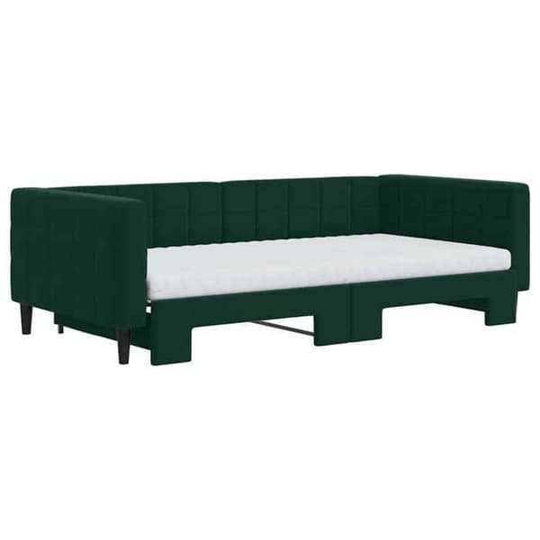 Maison Exclusive - Päivävuode ja vuodevaatteet, tummanvihreä 100x200 cm sametti Mörkgrön