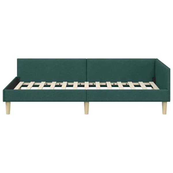 Maison Exclusive - Mörkgrön hörnsängram 100 x 200 cm tyg