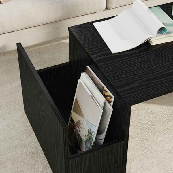 Bord - EKSKLUSIV HUS - 90 x 45 x 35 cm - Sort eg - Ingeniørtræ - Rektangulær svart ek