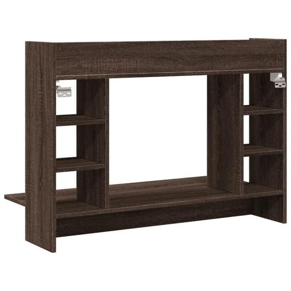 Maison Exclusive - Vægkontor i brunt egetræ 105x48x75 cm ingeniørtræ Brun ek