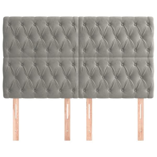 Maison Exclusive - Hovedgærde Lys Grå 160x7x118/128 cm Velour Ljusgrått