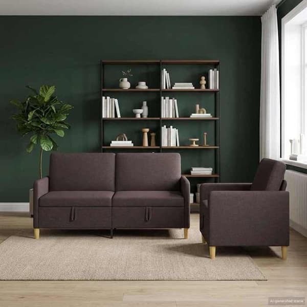 Maison Exclusive - Sofa med opbevaring 2 stk Mørkebrun Polyester