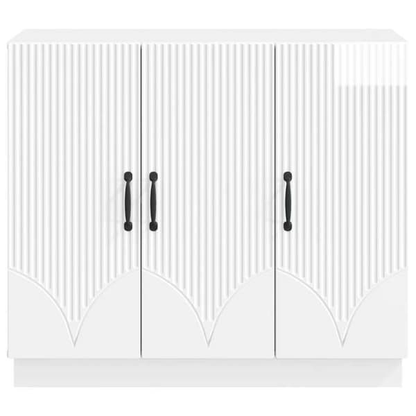 Maison Exclusive - Hvid glans buffet 89 x 34,5 x 77 cm Ingeniørtræ