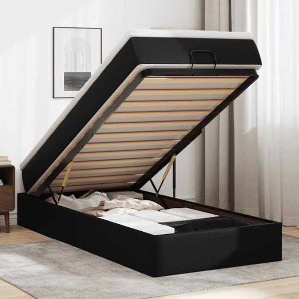 Maison Exclusive - Ottoman sengestel med sort 100x200 cm kunstlæder svart vit