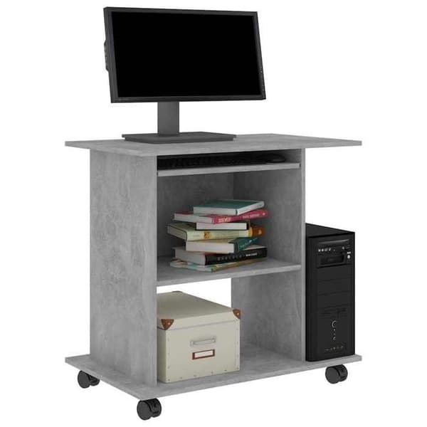 Maison Exclusive - Grå beton computerbord 80x50x75 cm Ingeniørtræ Betonggrå