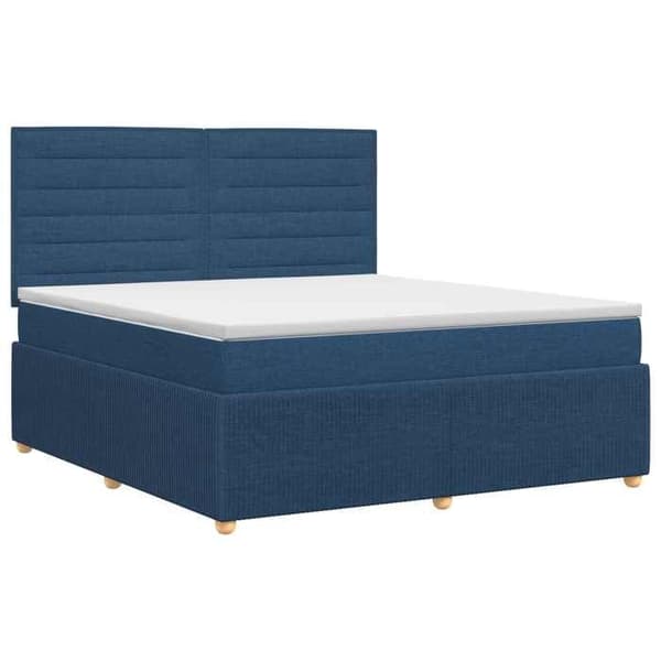 Sängram med madrass - EXKLUSIV HEM - Boxspring säng - 140 x 190 cm - Blå - Justerbar sänggavel Blå