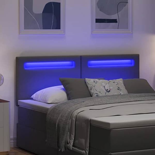 Hovedgærde - EKSKLUSIV HUS - 144 cm - Grå - Indbygget RGB LED - Højdejusterbar Grå