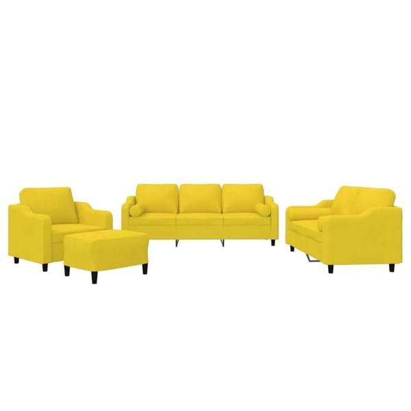 Maison Exclusive - Sæt af 4 sofaer med lysegule puder i stof