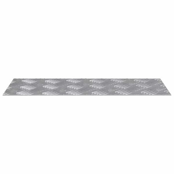 Gulvmåtte - EKSKLUSIVT HUS - 50 x 20 cm (sæt af 4) - Aluminium - Ternede mønster - Sølv Silver