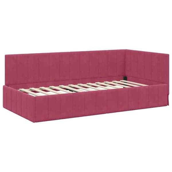 Maison Exclusive - Hörnsängram Bordeaux 90 cm x 200 cm Sammet