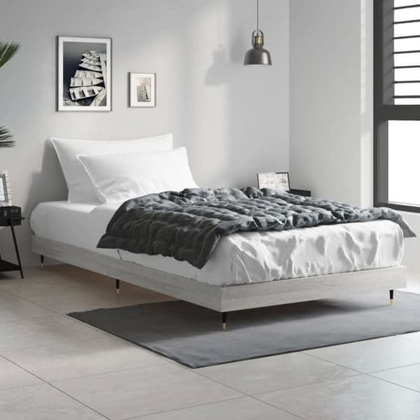 Maison Exclusive - Sängram utan madrass sonoma grå 100x200 cm