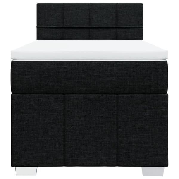 Maison Exclusive - Sengebund med lameller og madras Sort 100x200 cm Stof
