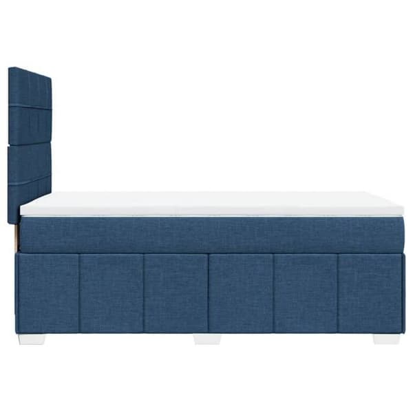 Maison Exclusive - Seng med lameller og madras Blå 100x200 cm Stof