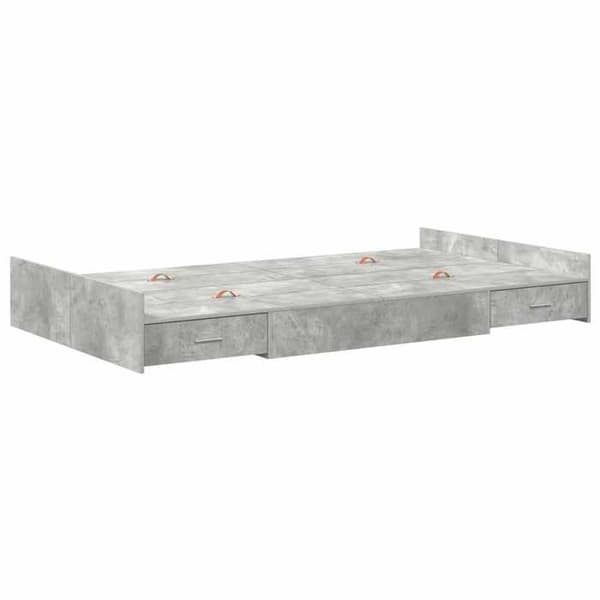 Maison Exclusive - Sengestel med opbevaring og skuffe Grå beton 120 x 200 cm