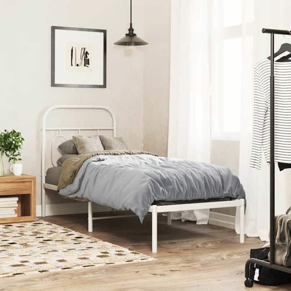 Hovedgærde - EKSKLUSIV HUS - 75 cm - Metal - Hvid - Robust ramme Vit