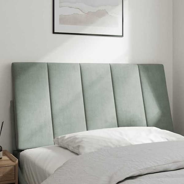 Maison Exclusive - Huvudgavelkudde Hanko ljusgrå 100 cm sammet