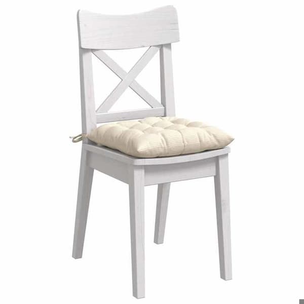 Sæde pude - EKSKLUSIV HUS - Sæt 4 - Fløjl - 40 x 40 x 6 cm - Creme Grädde