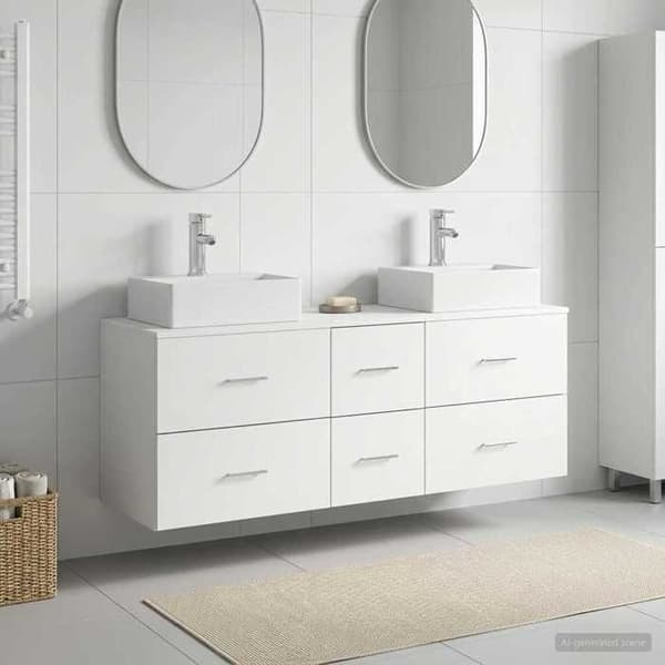 Maison Exclusive - 3-delars badrumsskåpset Vit Vit