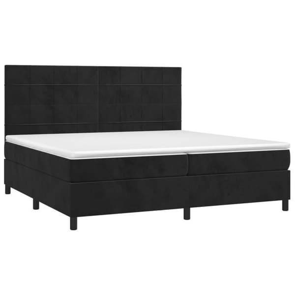 Maison Exclusive - Sängyn lempityyny, patja ja LED Musta 200x200 cm Sametti