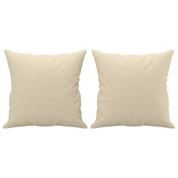 3-sitssoffa - Maison Exclusive - 100% polyester tyg i krämfärg - Robust metallram - Kuddar ingår Grädde