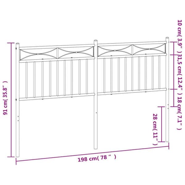 Maison Exclusive - Erstatnings hovedgærde i sort metal 193 cm
