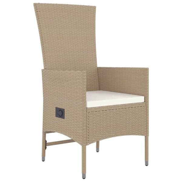 Maison Exclusive - Puutarhakalusteryhmä tyynyillä 5 kpl Beige polyrottinki