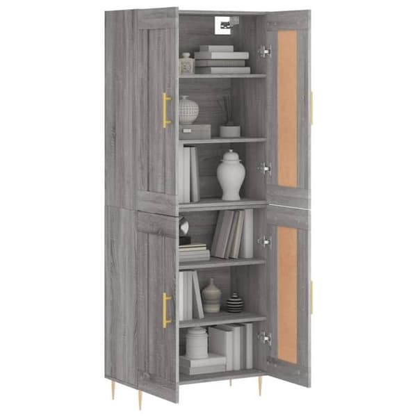 Maison Exclusive - Buffé hög Sonoma grå 69,5x34x180 cm Ingenjörsträ Sonoma grå