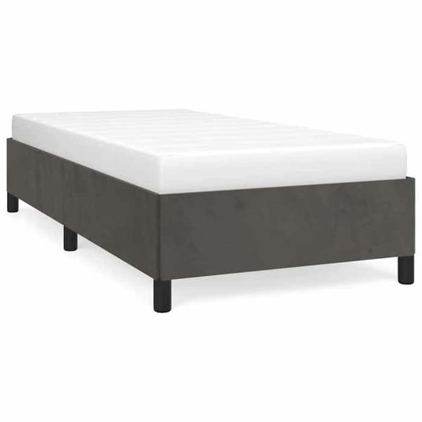 Maison Exclusive - Sängram utan madrass mörkgrå 90x190 cm sammet