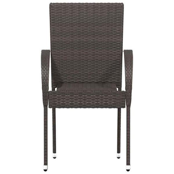 Maison Exclusive - Stapelbara utomhusstolar set om 2 Flätad plast Brun brun