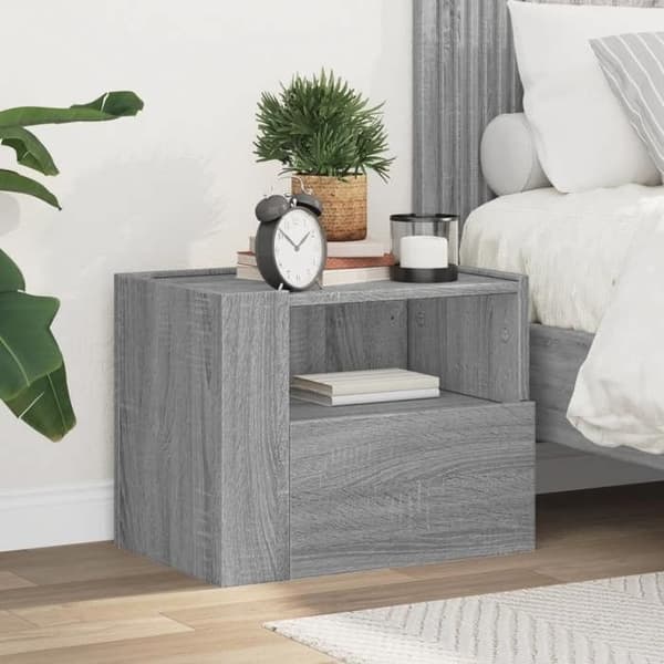Maison Exclusive - Väggmonterad sängbord sonoma grå 45x30x35 cm