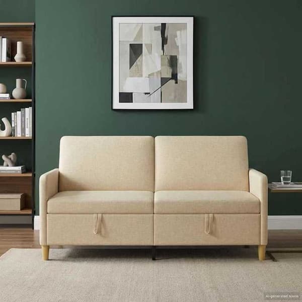 Maison Exclusive - Sofa med opbevaring Creme 172 x 78 x 87 cm Polyester