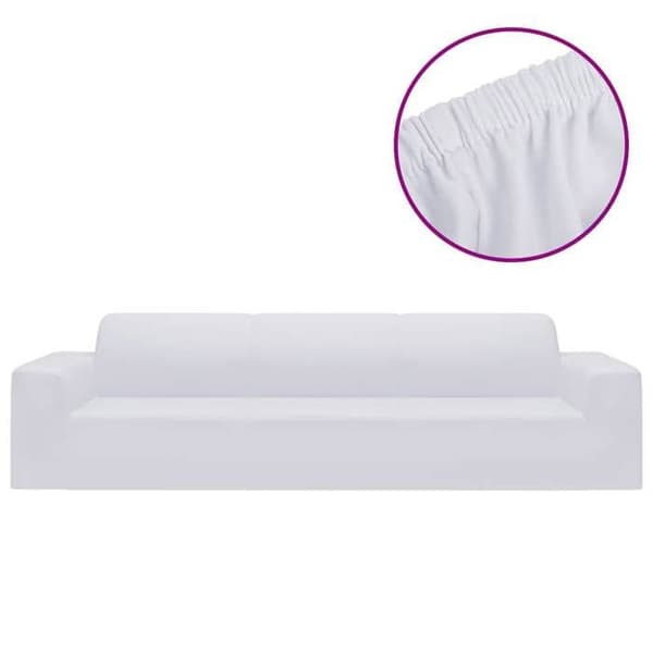 Maison Exclusive - Utsträckbar sofföverdrag för 4 platser Vit Jersey av polyester