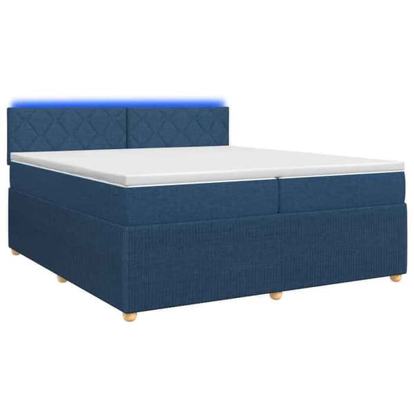 Maison Exclusive - Boxspring säng med madrass Blå 200 x 200 cm Tyg Blå