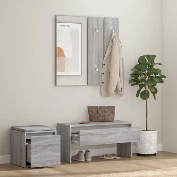 Maison Exclusive - Hallmöbelset Sonoma grå Ingenjörsträ