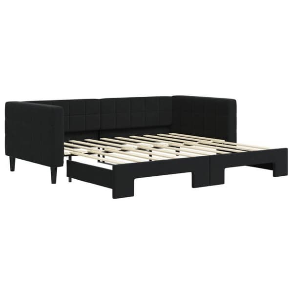 Maison Exclusive - Musta 90x190 cm samettinen vuodesohva, jossa on vuodevaatelaatikko