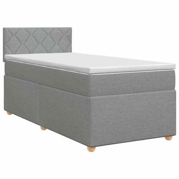 Maison Exclusive - Boxspring säng med madrass Ljusgrå 90 x 200 cm Tyg