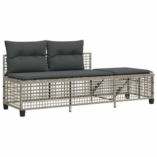 Loungebænke - MAISON EXCLUSIVE - Rattan - 3 dele - Lys grå - Side sæde 5 positioner ljusgrått